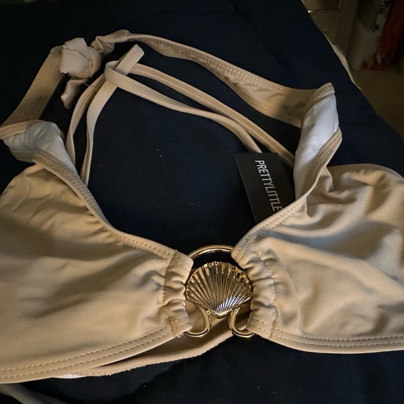 NWT Halter Bikini Top with Shell Detail - Picture 2 of 2